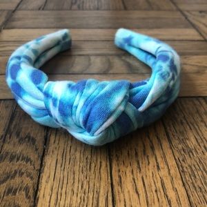 J. Crew Top Knot Blue, Green and White Tie Dye Headband